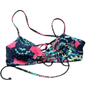 Roxy Women’s Ruched Bikini Swimsuit Top Multi Size XS